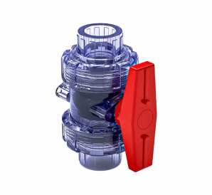 UPVC透明雙活接球閥